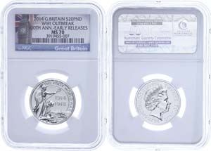 Great Britain 20 Pounds, 2014, WWI Outbreak, ... 