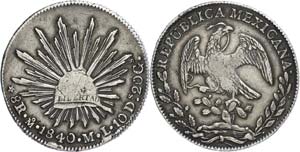 Coins Mexiko 8 Real, 1840, Mexico city, KM ... 