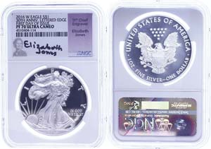 USA Dollar, 2016, W, Silver Eagle, in Slab ... 