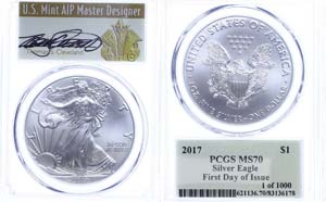USA 1 Dollar, 2017, Silver Eagle, in Slab ... 