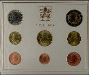 Vatikanstaat 1 Cent bis 2 Euro, 2009, ... 