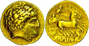 Coins Celts Gaul, imitation of the gold ... 