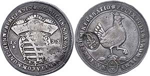  2 / 3 thaler, 1693, with countermark of the ... 