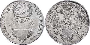 Lübeck City 32 Shilling, 1748, Behrens 297 ... 