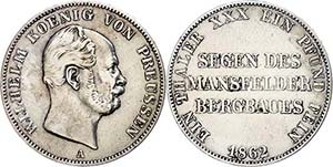 Prussia Thaler, 1862, Wilhelm I., AKS 98, J. ... 
