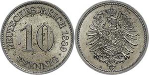 Kleinmünzen 1871-1922 10 Pfennig, 1889, A, ... 