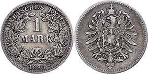 Kleinmünzen 1871-1922 1 Mark, 1883, G, ... 