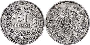 Kleinmünzen 1871-1922 50 Pfennig, 1898, ... 