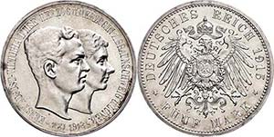 Braunschweig-Lüneburg 5 Mark, 1915, Ernst ... 