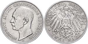 Oldenburg 2 Mark, 1901, Friedrich August, ... 