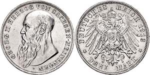 Sachsen-Meiningen 3 Mark, 1913, Georg II., ... 