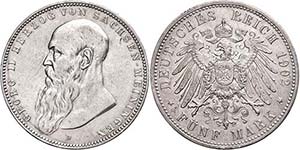 Sachsen-Meiningen 5 Mark, 1902, Georg II., ... 
