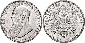 Saxony-Meiningen 3 Mark, 1915, Georg II., ... 
