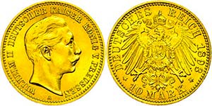 Prussia 10 Mark, 1893, Wilhelm II., ... 