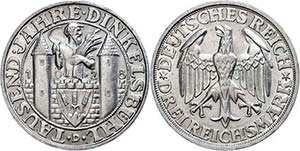 Münzen Weimar 3 Reichsmark, 1928, ... 