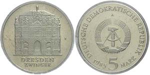 Münzen DDR 5 Mark, 1985, Wallpavillon, in ... 
