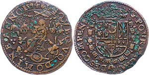Belgium Chip, copper, 1594, Dugn. 33344, ... 