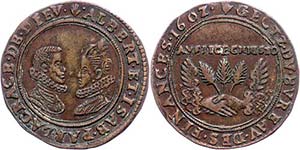 Belgium Chip, copper, 1602, Albert and ... 