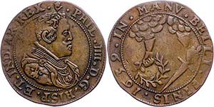 Belgium Chip, copper, 1639, Philipp IV., ... 