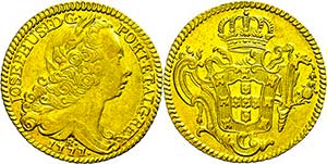 Brasilien 4 Escudos, Gold, 1777, Jose I., ... 