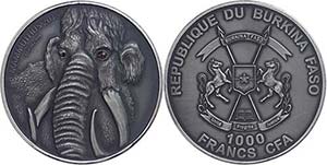 Burkina Faso 1.000 Francs, 2015,  Mammut ... 