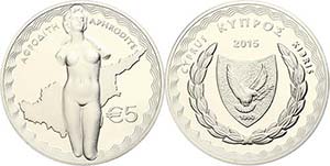 Estonia 5 Euro, 2015, Aphrodite goddess the ... 