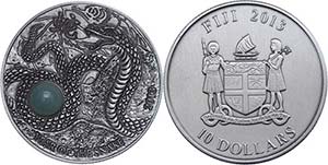 Fiji 10 Dollars, 2013, Year oh the Snake, ... 