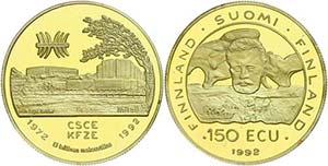 Finnland 150 ECU, Gold, 1992, 20 Jahre KFZE, ... 
