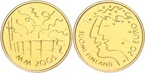 Finland 20 Euro, Gold, 2005, 10. TRACK AND ... 