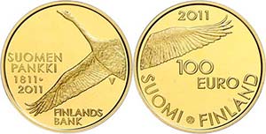 Finland 100 Euro, Gold, 2011, 200 years ... 