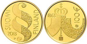 Finnland 100 Euro, Gold, 2003, 150 Jahre ... 