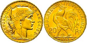 Frankreich 20 Francs. Gold, Marianne, Fb. ... 