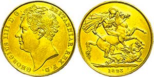 Great Britain 2 Pounds, Gold, 1823, George ... 