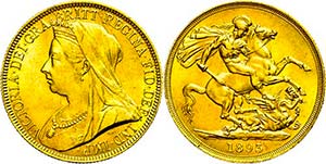 Great Britain 2 Pounds, Gold, 1893, ... 