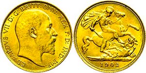 Great Britain 1 / 2 sovereign, Gold, 1902, ... 
