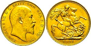 Great Britain Sovereign, Gold, 1907, Edward ... 