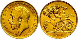 Great Britain 1 / 2 sovereign, 1911, George ... 