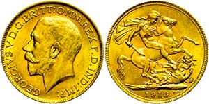 Great Britain Sovereign, Gold, 1913, George ... 