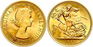 Great Britain Sovereign, Gold, 1963, ... 