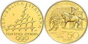 Italien 50 Euro, Gold, 2006, XX. Olympische ... 