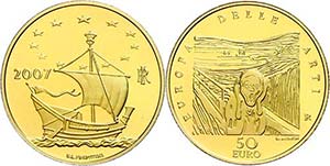 Italy 50 Euro, Gold, 2007, European art 5. ... 
