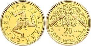 Italy 20 Euro, Gold, 2012, Flora in the ... 