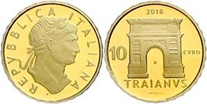 Italy 10 Euro, Gold, 2018, Roman Emperor 2. ... 