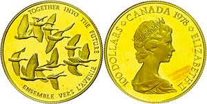 Canada 100 Dollars, Gold, 1978, Canada ... 
