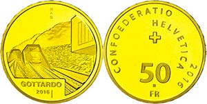 Switzerland 50 Franc, Gold, 2016, base ... 