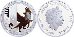 Tuvalu 1 Dollar, 2013, Griffin, 1 oz silver, ... 