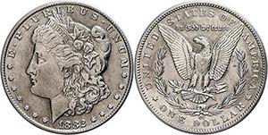 Coins USA Dollar, silver, 1882, morgan ... 
