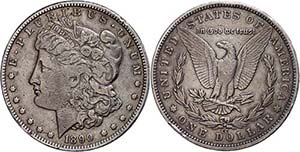 Coins USA Dollar, silver, 1890, morgan ... 