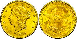 Coins USA 20 Dollars, Gold, 1892, San ... 