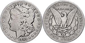 Coins USA Dollar, silver, 1892, morgan ... 